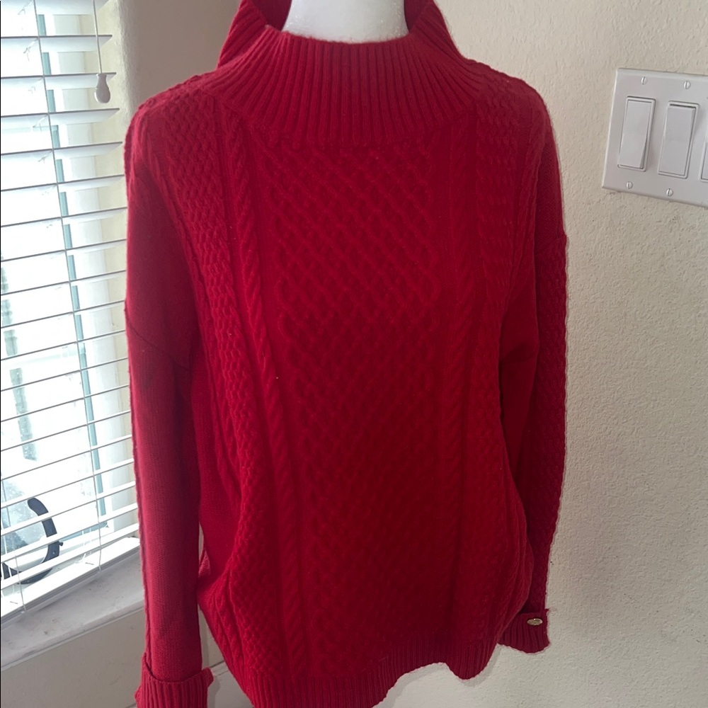 Talbots Red Cowl Neck Sweater